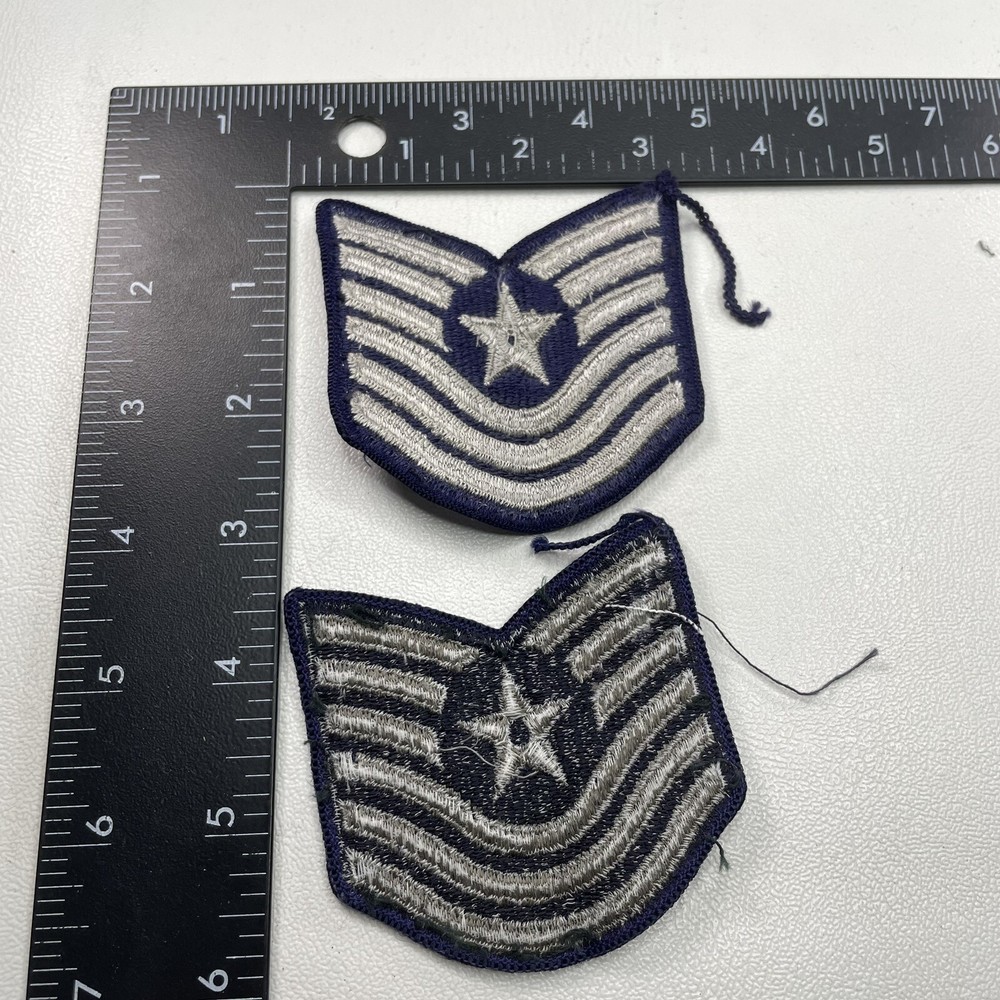 Vtg 2 Patch Lot MASTER SERGEANT Old Style Air Force (Not Quite Same Size) 23WK