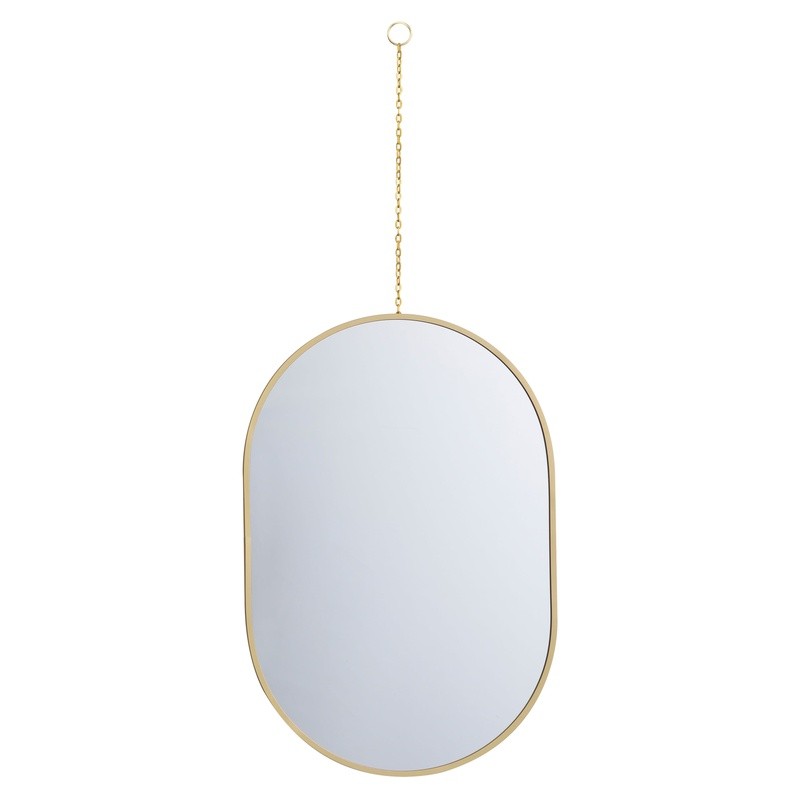 3PC Gold Capsule Shape Mirror Set W/ Removable Chain Versatile Display 8" x 12"