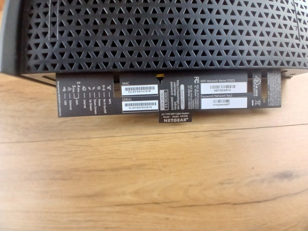NETGEAR WIFI Cable Modem Router Model C6300