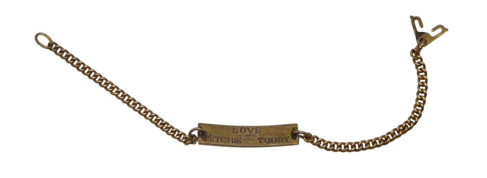 Orig WWII US Army Air Corps 7.9g 1/20 10K GF on Sterling Silver ID Bracelet C13