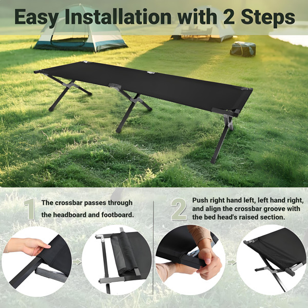 Portable Folding Camping Cot with Carrying Bag Army