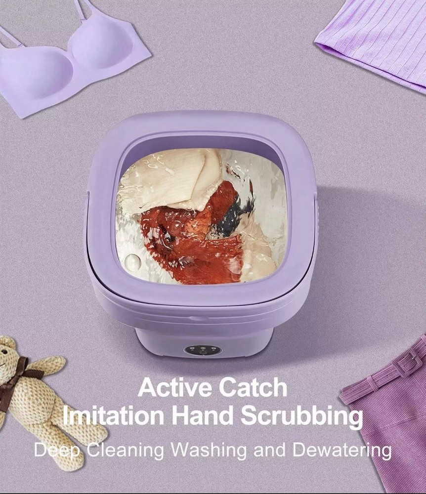 Mini Folding Washing Machine 8L/16L Portable Top-Loading Foldable Touch