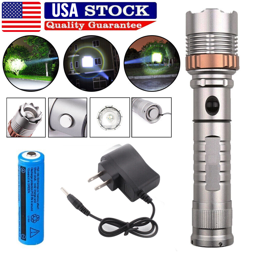950000000 Lumen Super Bright LED Tactical Flashlight Rechargeable LED Work Light
