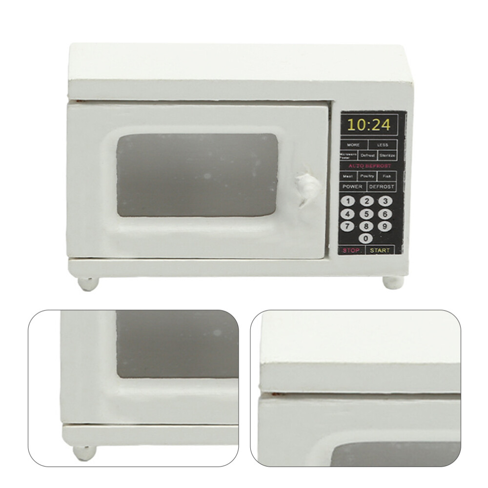 Mini Microwave Oven Model Miniature Home Decor Landscape Kitchen Playsets .