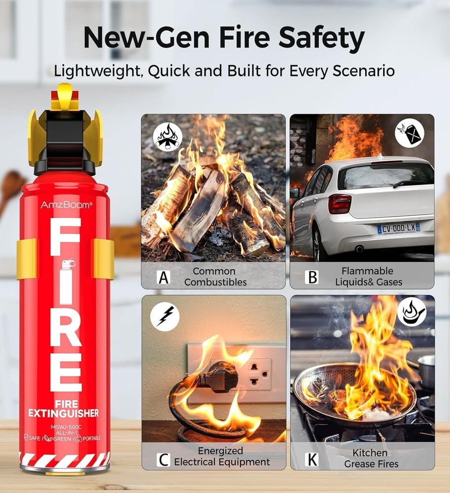 Home Kitchen Car Boat Fire Extinguishers 3-Pack