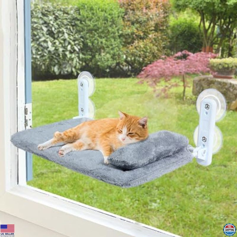 Cozy 2-Pack Cat Window Perch - Foldable Hammock Bed with Pillow & Sturdy Frame