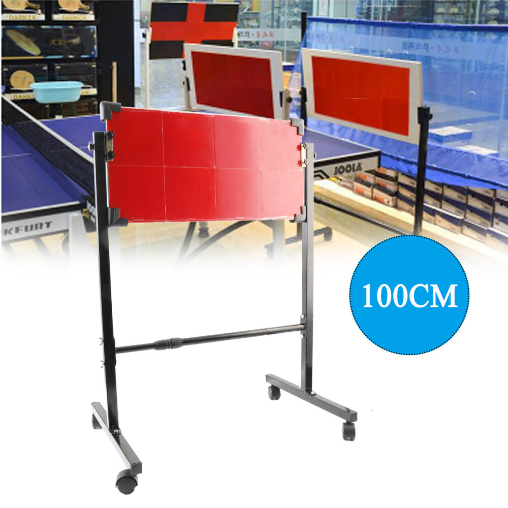 66x33cm Ping Pong Table Return Board,Self-Training,Robust Steel Frame & Wheels