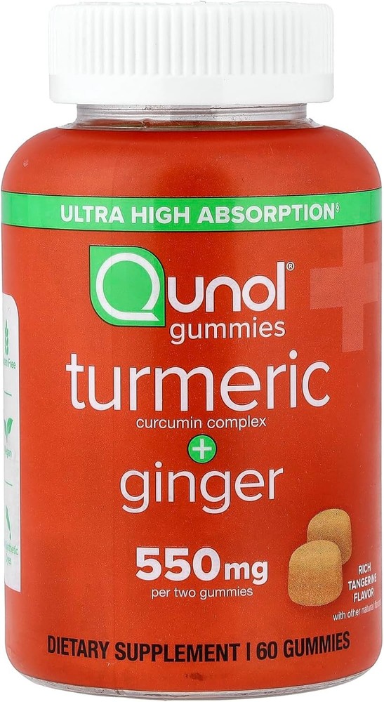 Ql Turmeric and Ginr Gummies, Turmeric Curcumin Supplement + Ginr,