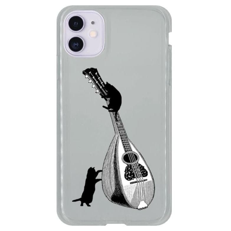 Mandolin and black cat clear soft smartphone case