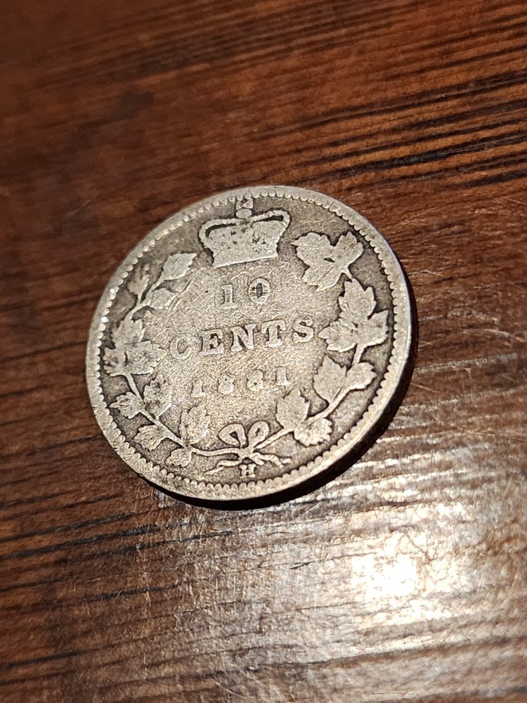1881H Canada 10 Cents Silver Coin