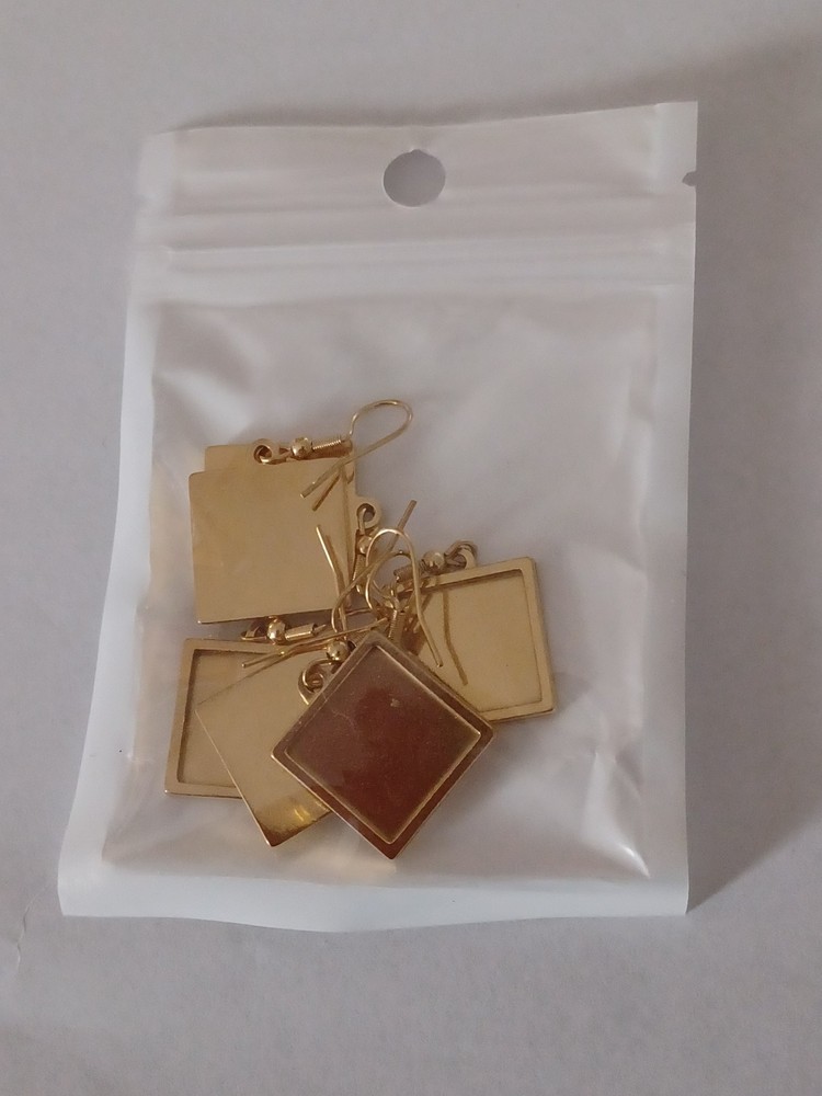 15 mm square cabochon earring base