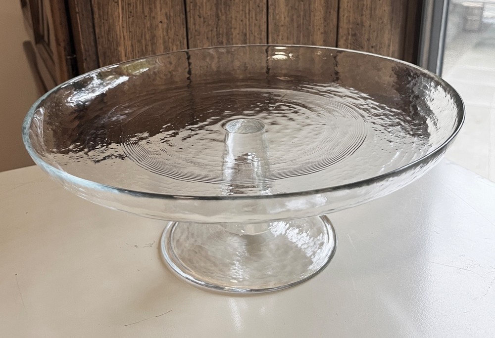 Glass Footed Cake Plate 12.375in