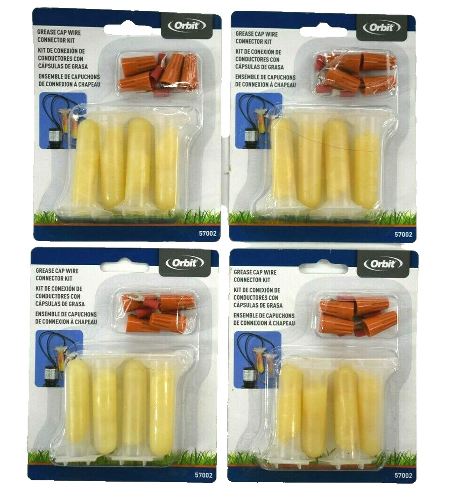 4 Pack Orbit Grease Cap Wire Connector Kit 57002 4pc/Pack Valve Timer Sprinklers