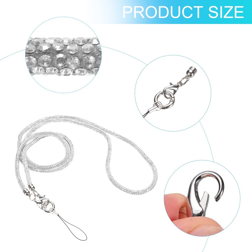 Replacement Purse Straps Crystal Bag Handle Sparkly - Silver