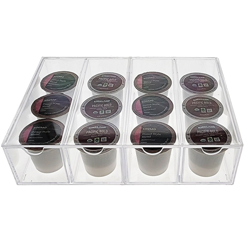 Stackable Acrylic K-Cup Coffee Pod Drawer Display Case - Vertical or Horizontal