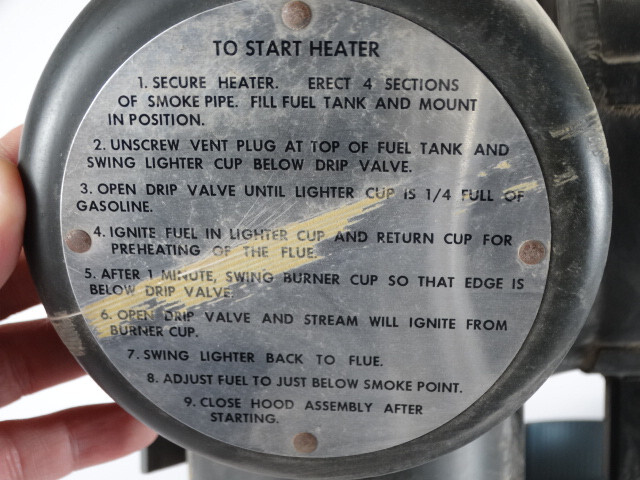 US Military Liquid Fuel Fired Immersion Heater 35,000BTU