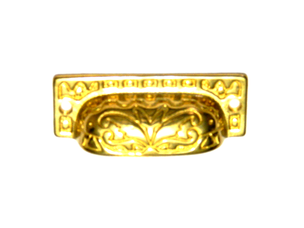 Bin Drawer Pull Cast Brass Cup Cabinet Chest