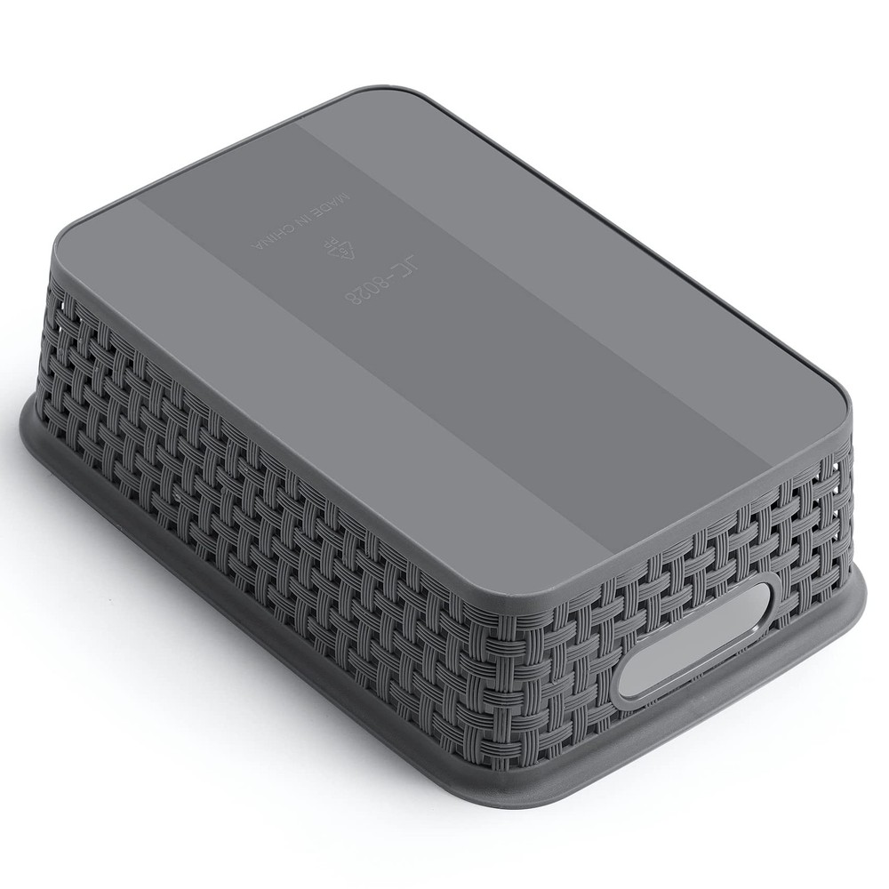 Plastic Storage Baskets - 8 Pack, Gray, Durable, Easy to Use, Flexible, Multi...