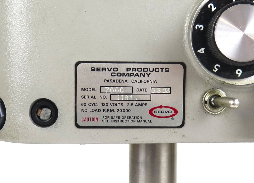 Servo No. 7000 7" Variable Speed Sensitive Precision Bench Top Drill Press
