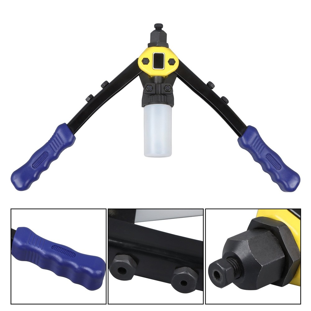 1/4 Multi-purpose Pop Rivet Gun Kit 210Pcs Blind Rivets 13" Hand Riveter Tool