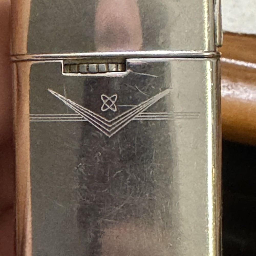 Vintage RONSON Lighter Windproof Atomic Chevron Sputnik Logo