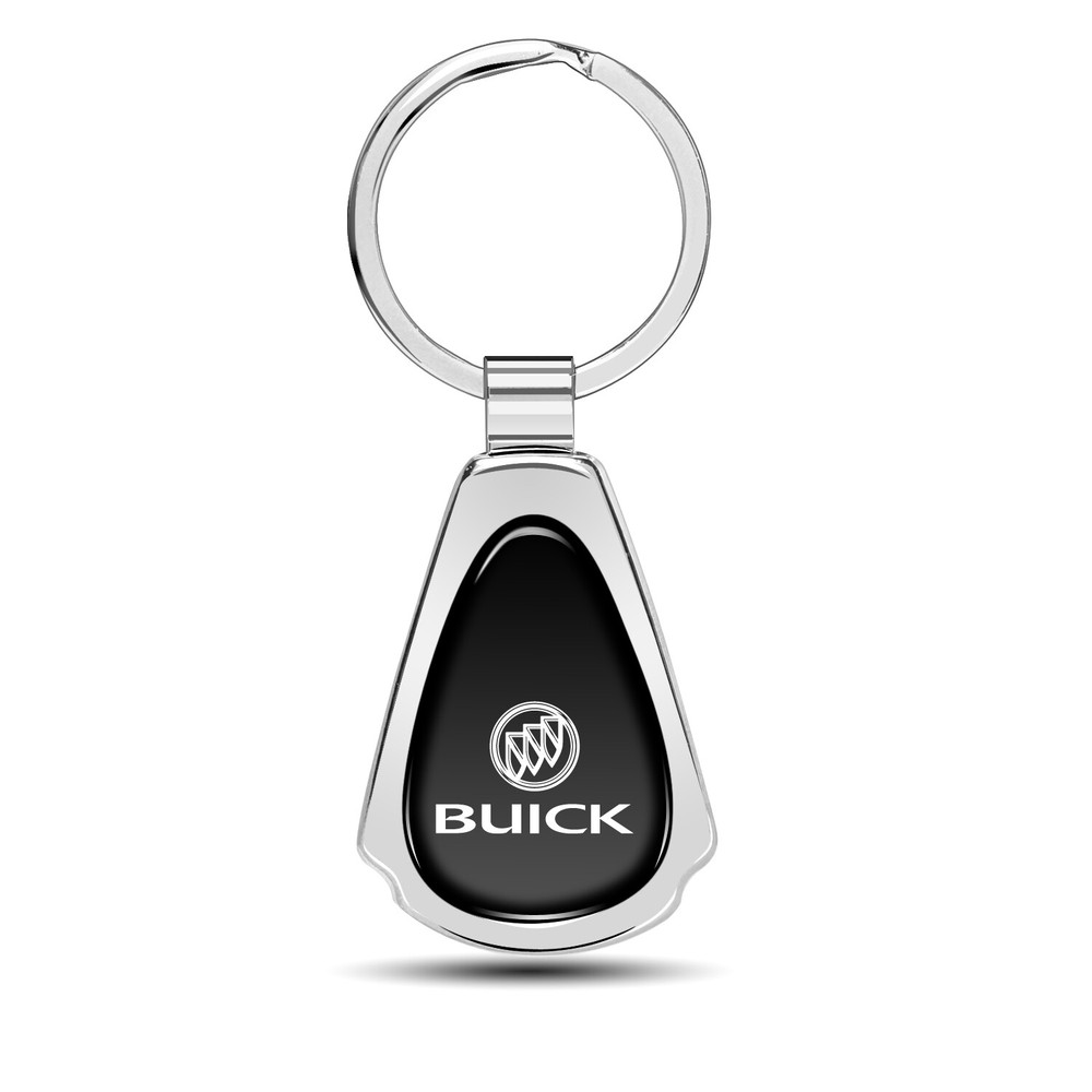 Buick Black Dome Chrome Metal Teardrop Key Chain