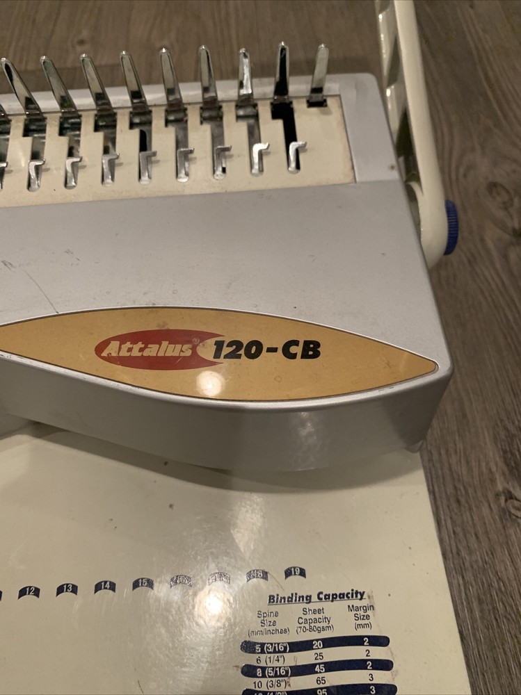 Attalus 120-CB Punching Puncher Binding Binder Machine Paper Plastic Etc. Nice!!