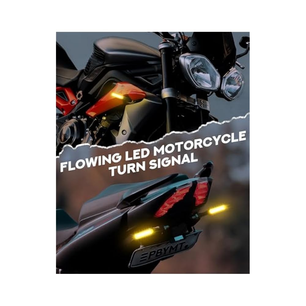 For Sequential Amber LED Turn Signals Motorcycles Dynamic Flashing Style