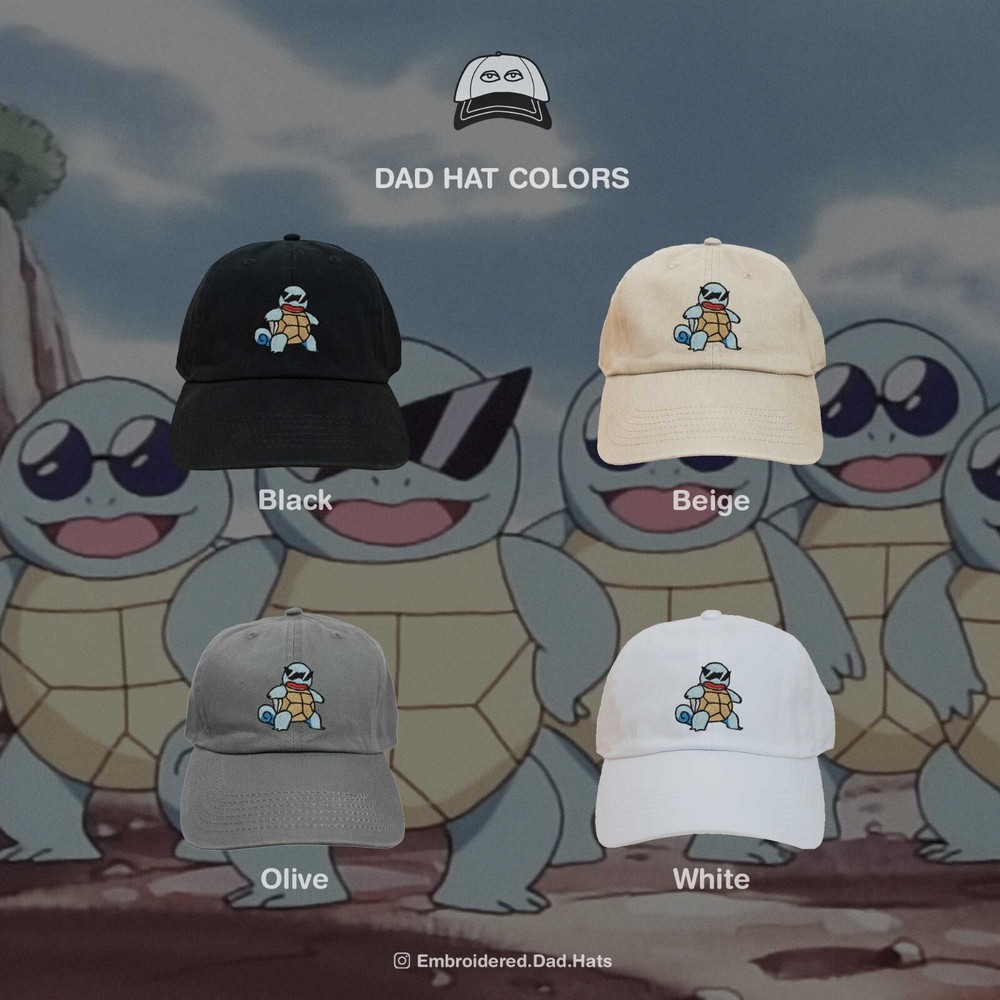 Squirtle Squad Anime Embroidered Cap Dad Hat
