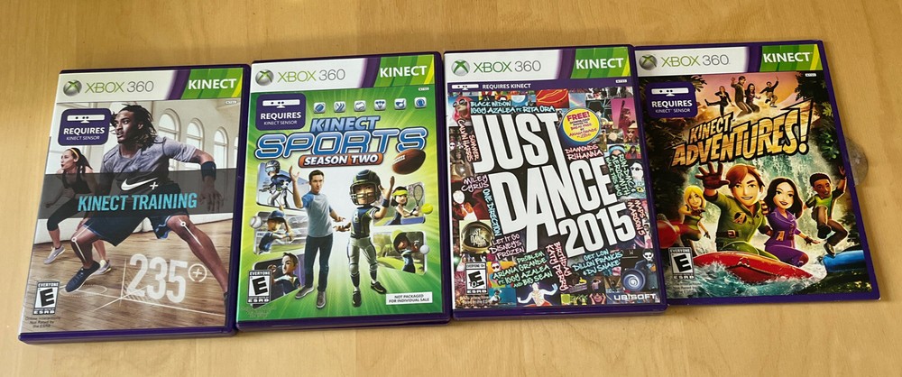 Microsoft Xbox 360 Kinect Motion Sensor Bar Black & 4 games - bundle Just Dance