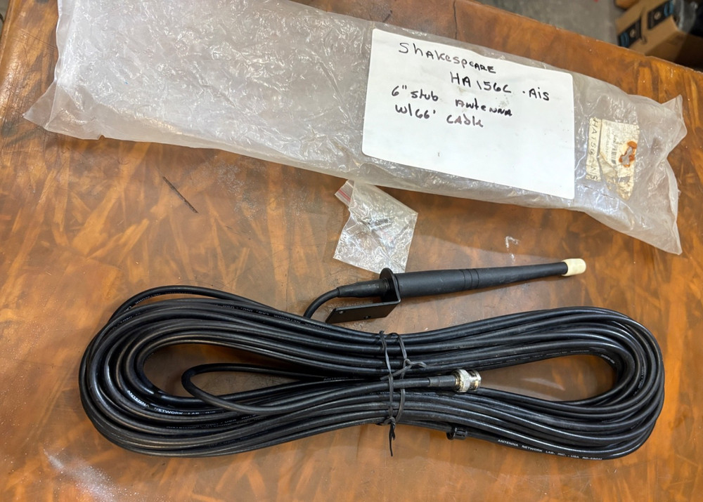 SHAKESPEAR ANTENNA 6" COMPACT HELICAL STUB ANTENNA W/66' CABLE...