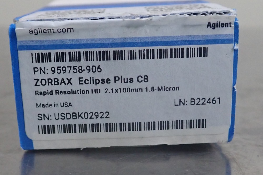 Agilent 959758-906 ZORBAX Eclipse Plus C8 Rapid Resolution HD 2.1x100mm - NEW