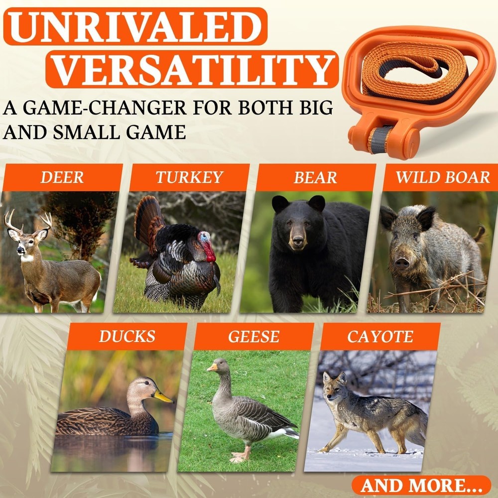 Adjustable Deer Drag Strap with Removable Handle - Perfect for Any Game