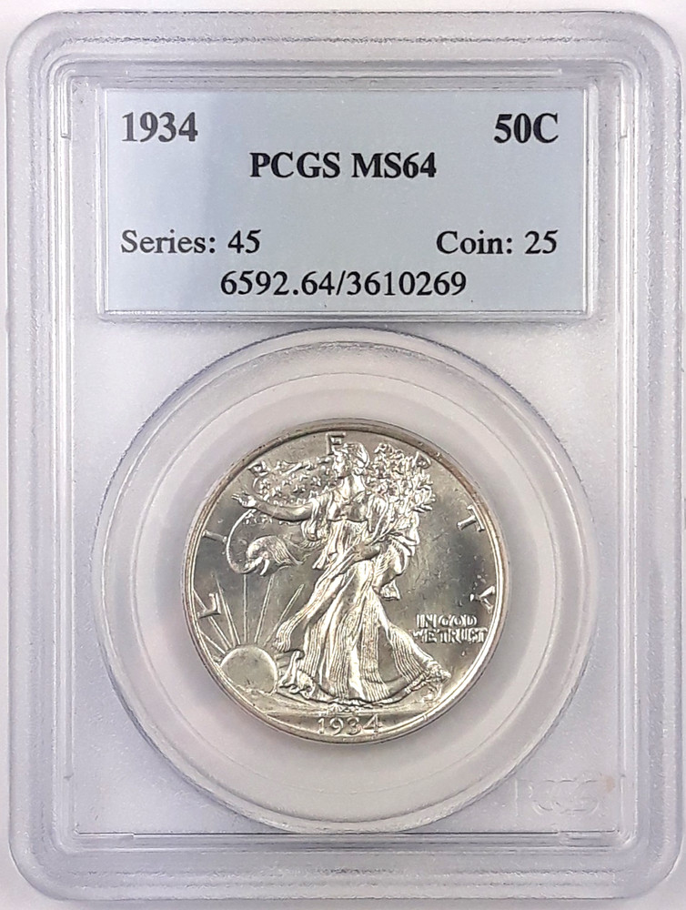 1934  Walking Liberty Half Dollar ~ PCGS MS64
