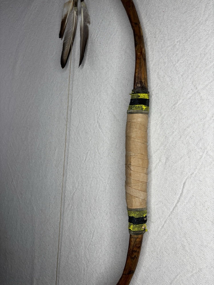 Authentic Native American Navajo Bow With Feathers