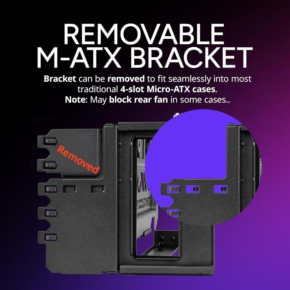 Adjustable Vertical GPU Holder Kit V3 with PCI-E 4.0 Riser - Perfect for Gaming