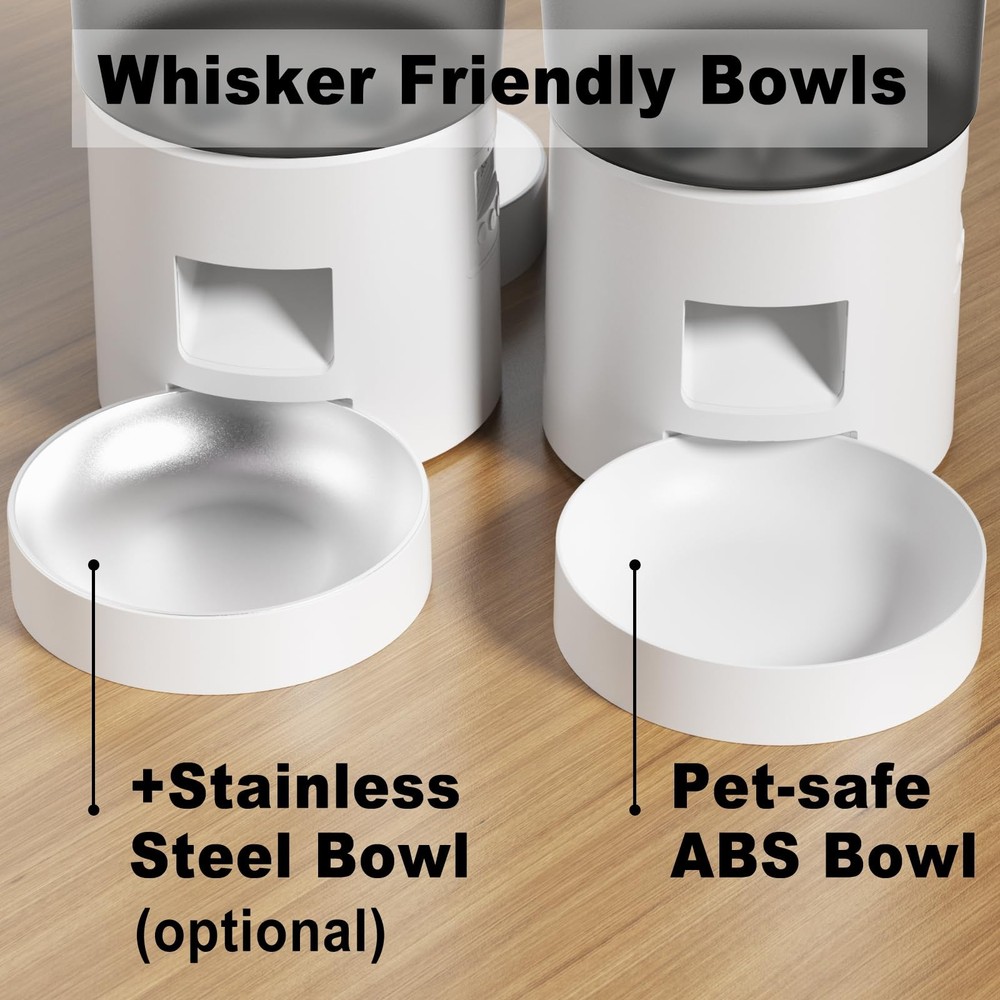Automatic Cat Feeder 2 Cats 4.2L Dispenser Dual Power Programmable Portion Contr