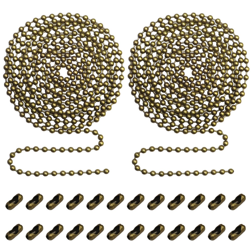2pack Beaded Pull Chain Extension with Connector 10 Feet Beaded Roller Chain