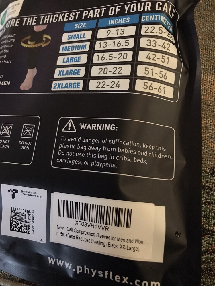 Phys Flex Compression Calf Sleeve New open bag
