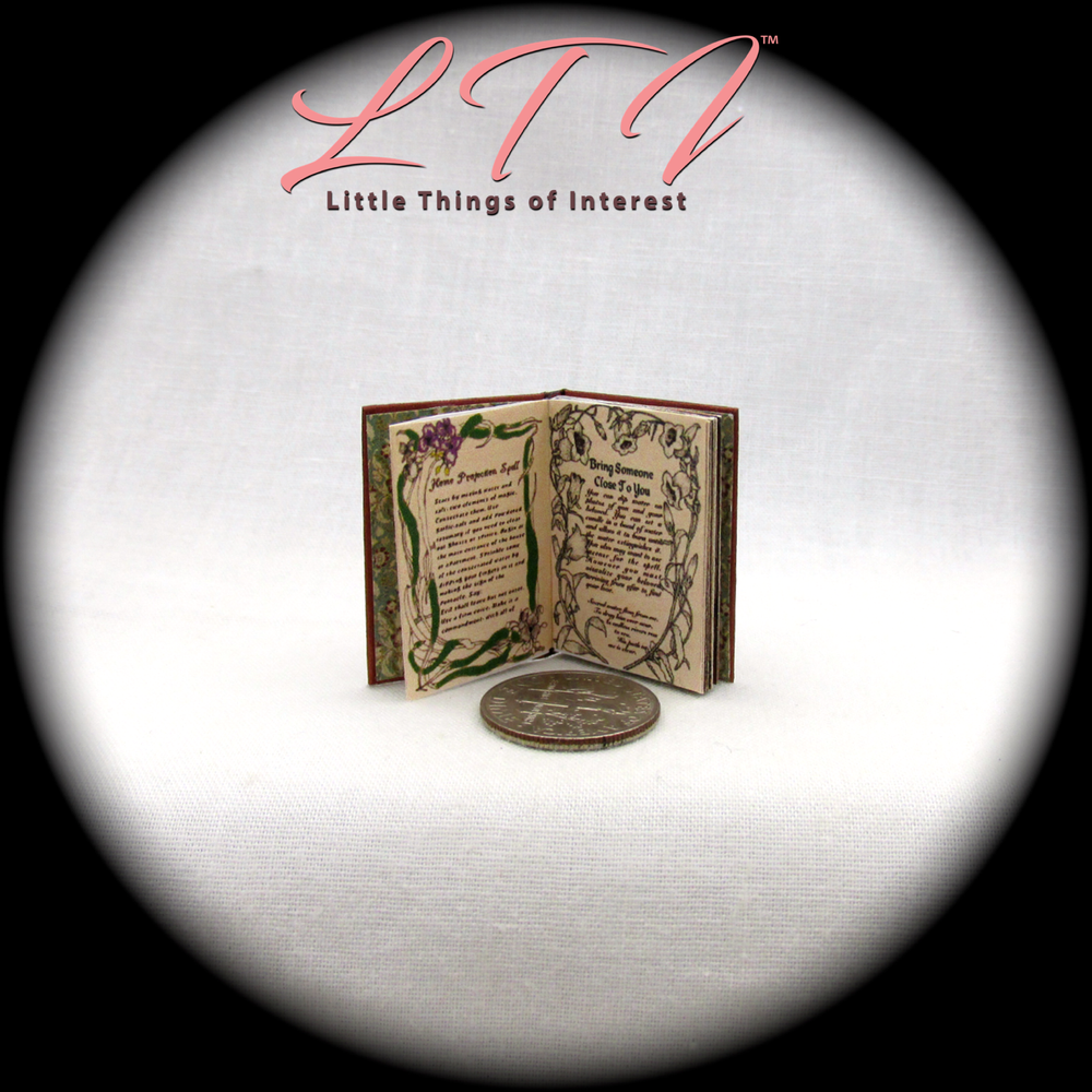 PRACTICAL MAGIC SPELL BOOK 1:12 Scale Miniature Readable Illustrated Book