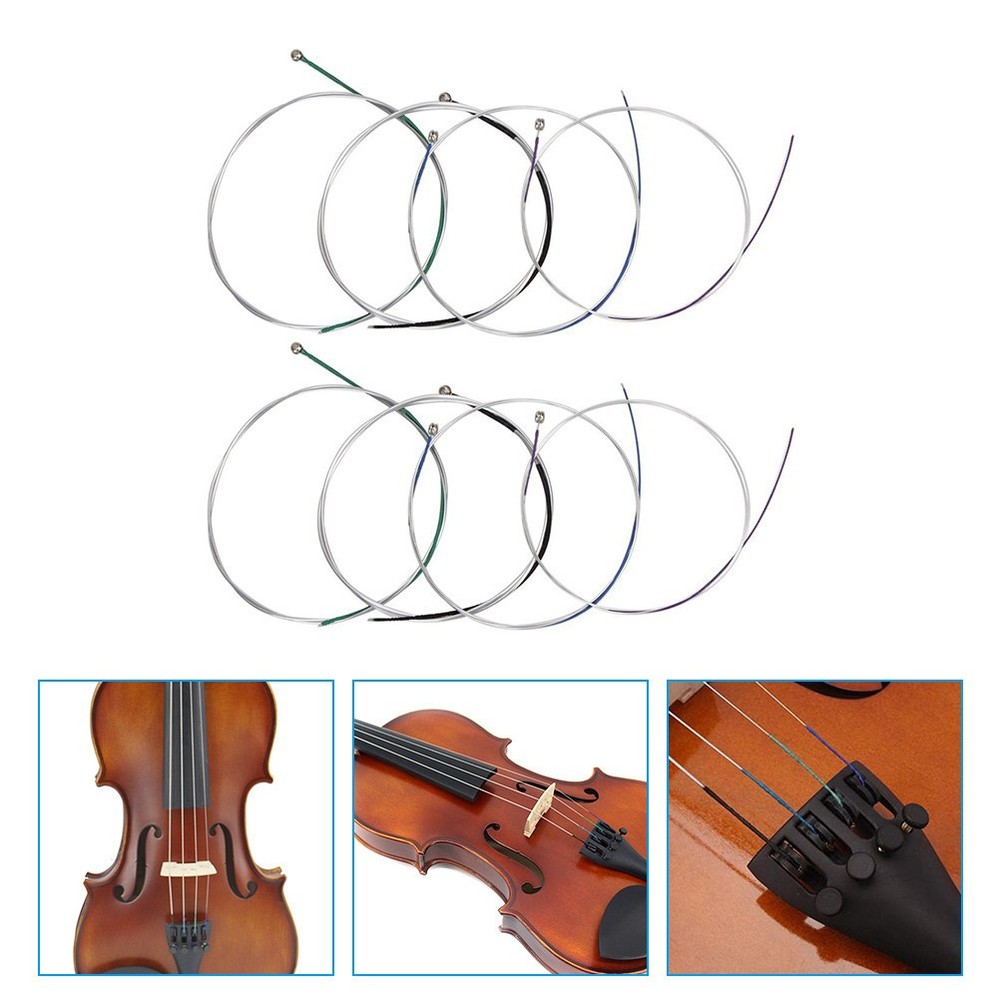 8Pcs Violin Strings Kit 4/4 String Replacements Universal Set Violin Accessory