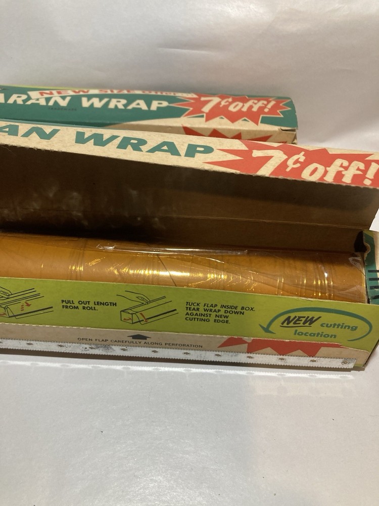 2 Vintage Saran Wrap Rolls "7 Cents Off"