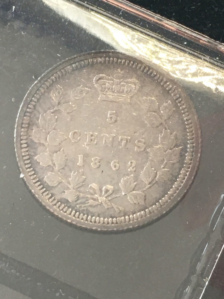 1862 ICCS Graded New Brunswick Five Cent, **EF-40**