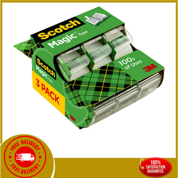 3 Dispensered Rolls, Numerous Applications, Invisible, 3/4 x 300 Inches