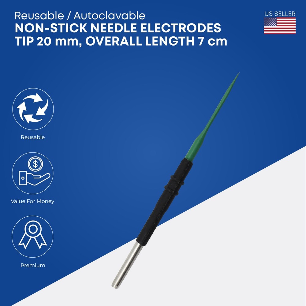 Non-Stick Reusable Needle Electrode - 7cm | Electrosurgical | Autoclavable