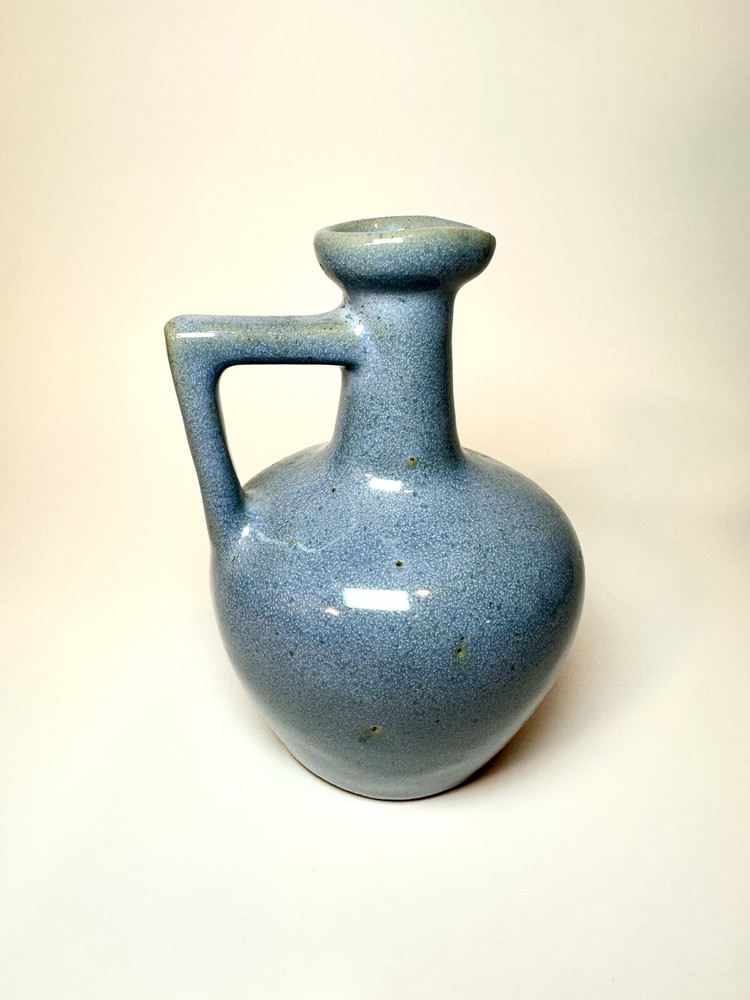 Vintage Art Pottery Pitcher Jug Light Blue Small