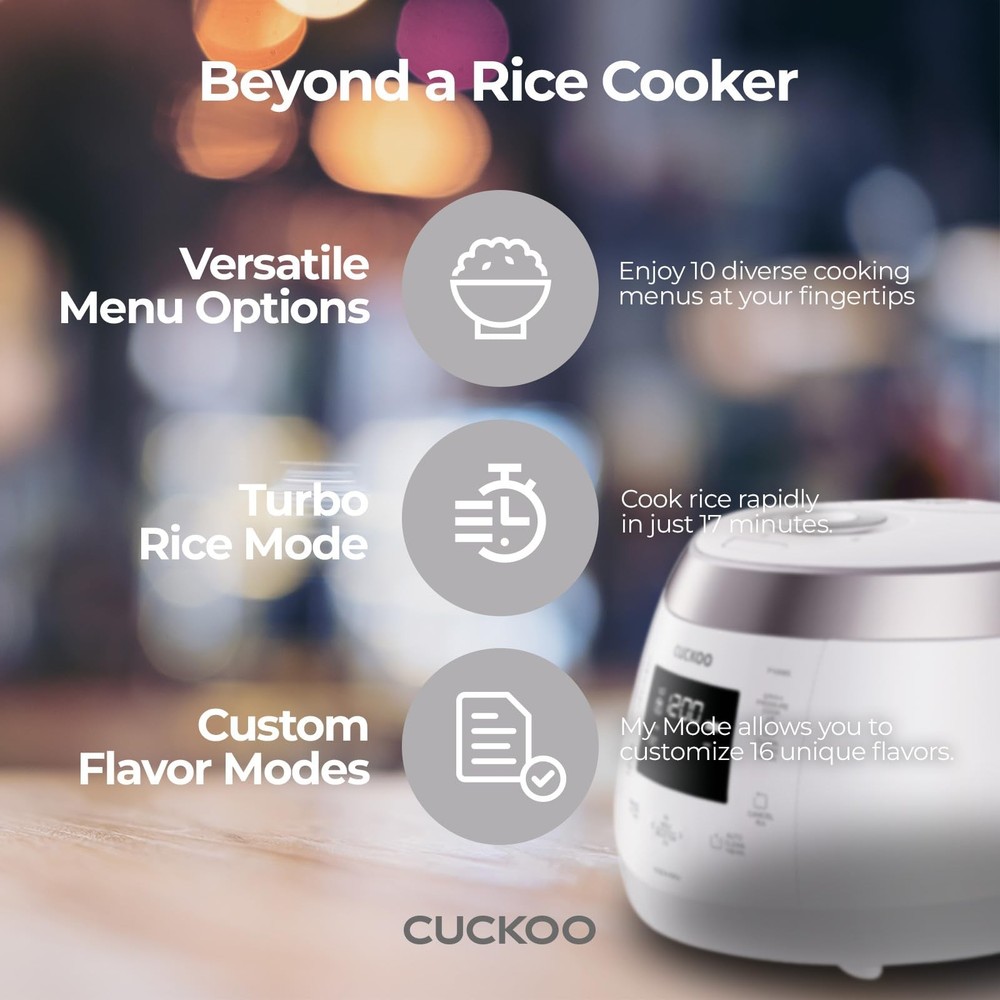 Cuckoo Heating Pressure Cooker & Warmer – 12 built-in programs, Glutinous.