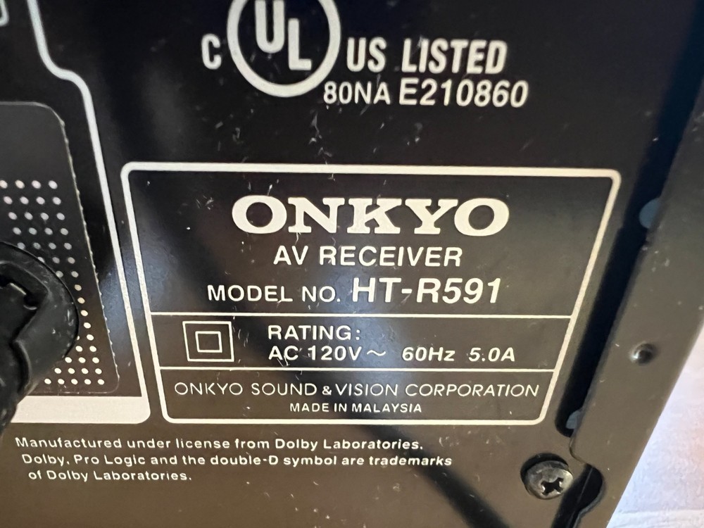 Onkyo HT-R591 Receiver