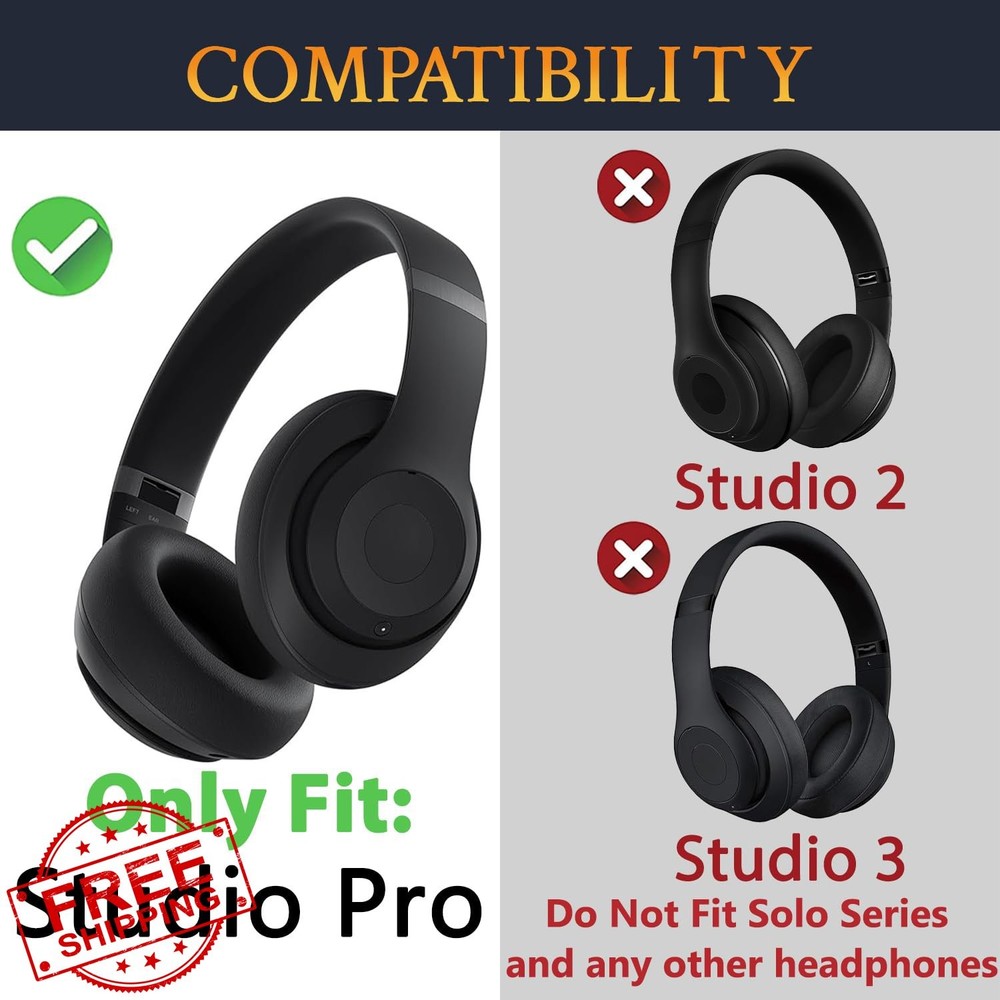 SOULWIT Headband Cover for Beats Studio Pro, Black