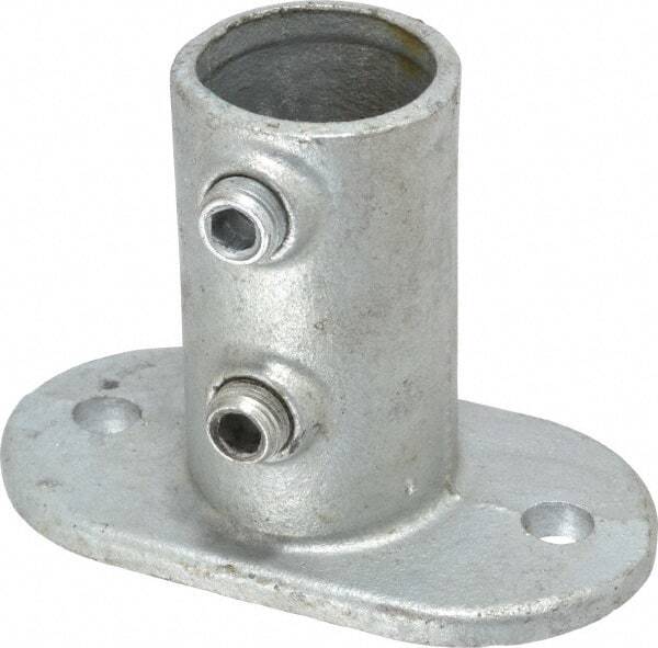 PRO-SAFE Galvanized Structural Pipe Rail Fitting: Railing Flange for 1-1/4" Pipe